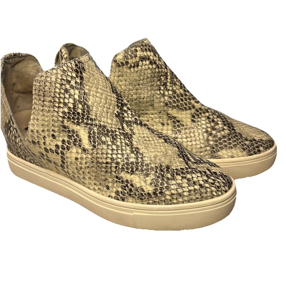 Steven by Steve Madden Snake Print High Top Hidden Wedge Heel Booties Women's 6